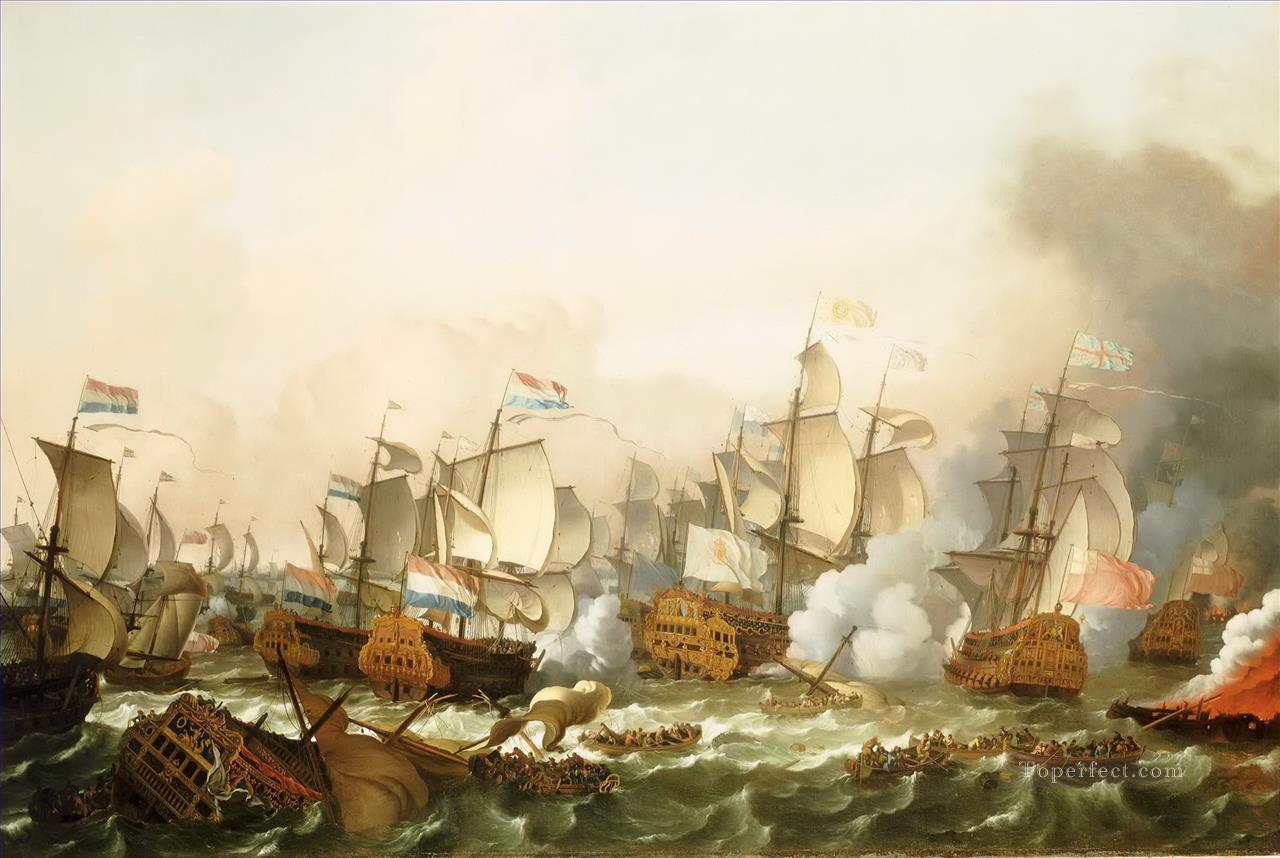 ルドルフ・バクイゼン バルフルールの戦い 1692 年海戦油絵